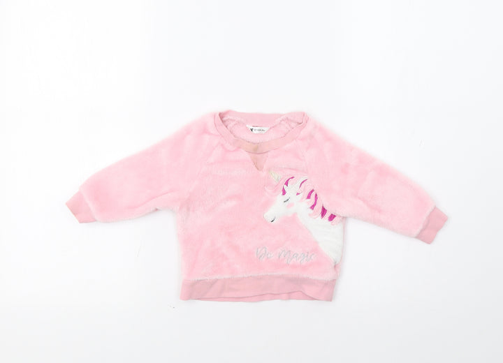 Very Baby Pink   Pullover Jumper Size 9-12 Months  - Unicorn