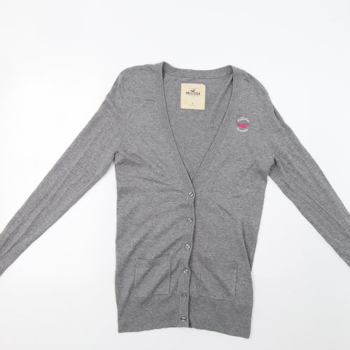 Hollistwr Womens Grey   Cardigan Jumper Size L