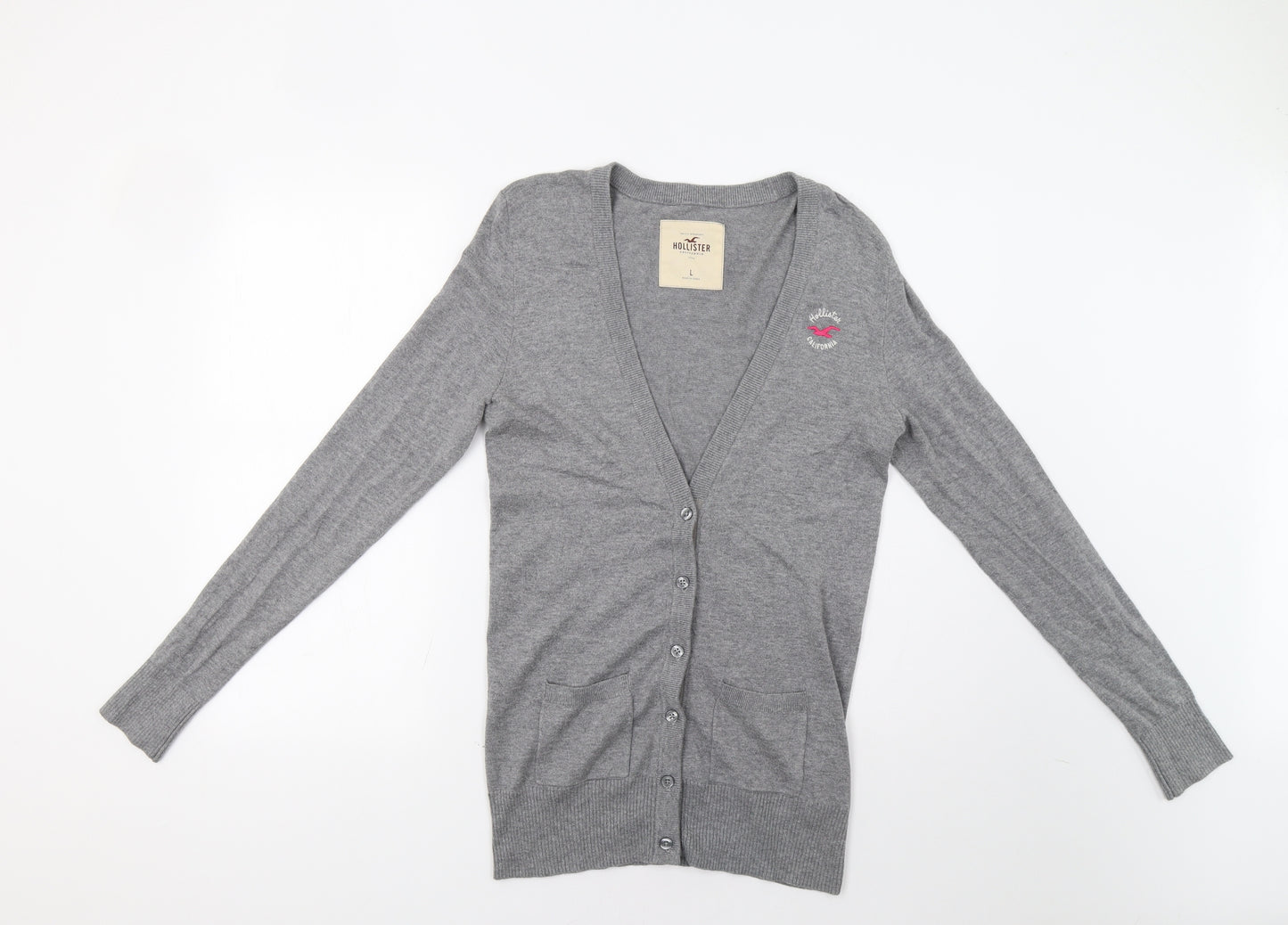 Hollistwr Womens Grey   Cardigan Jumper Size L