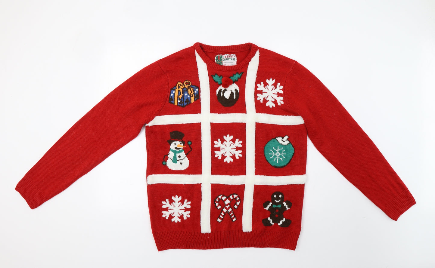 Primark Womens Red   Pullover Jumper Size L  - Christmas Jumper