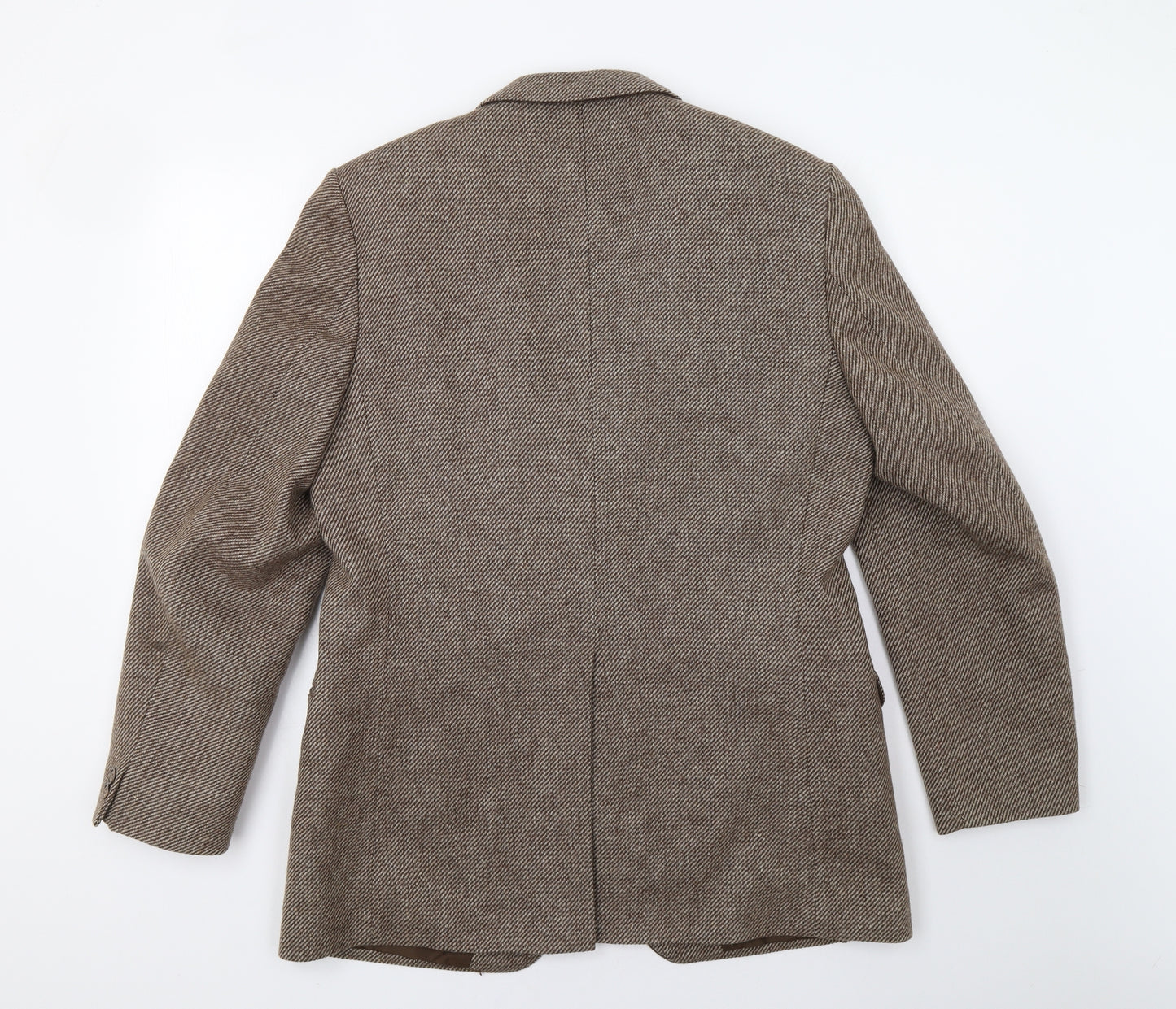 Preworn Mens Beige Herringbone  Jacket Blazer Size L