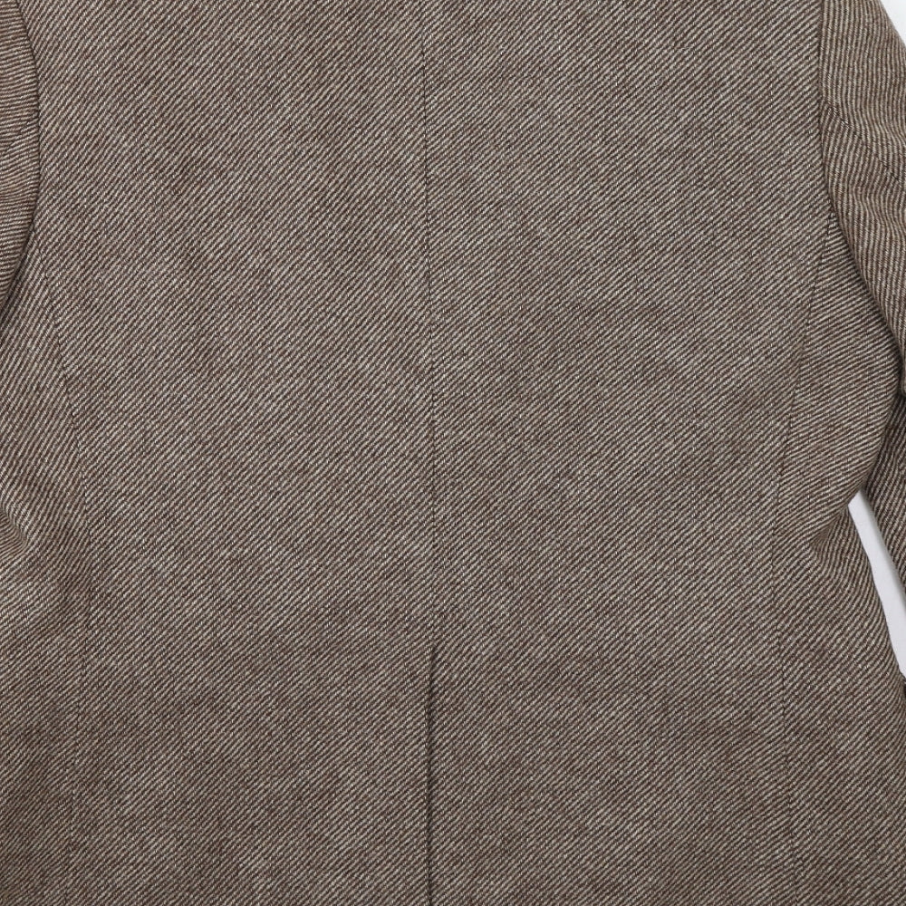 Preworn Mens Beige Herringbone  Jacket Blazer Size L