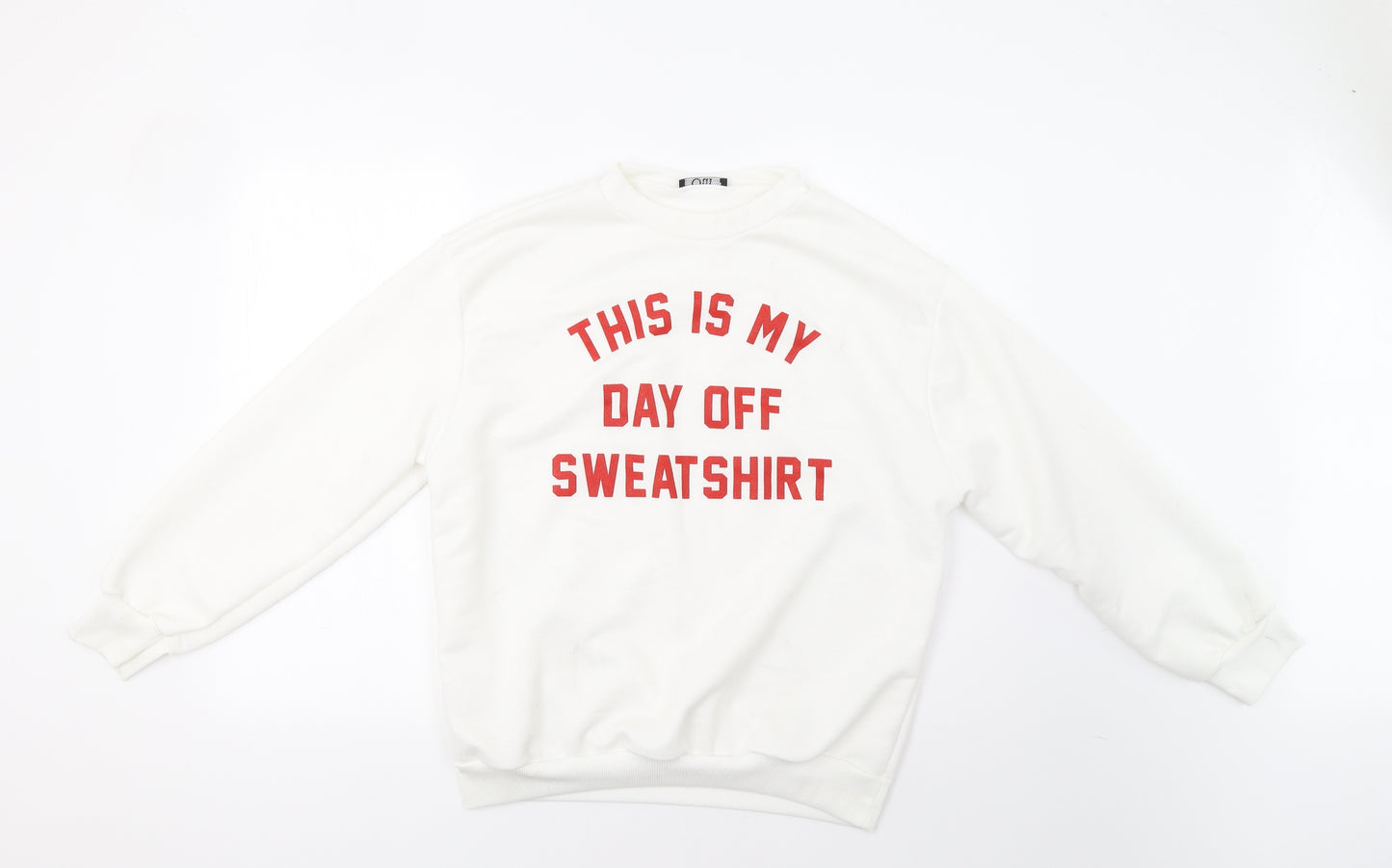 Oui Womens White   Pullover Sweatshirt Size L  - Day Off
