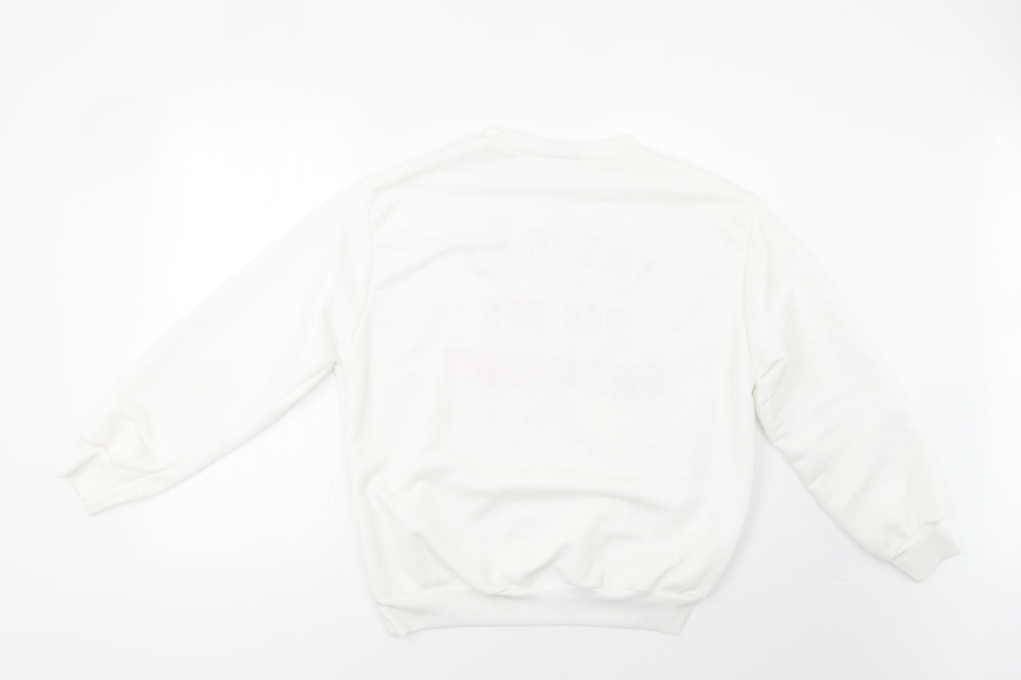 Oui Womens White   Pullover Sweatshirt Size L  - Day Off
