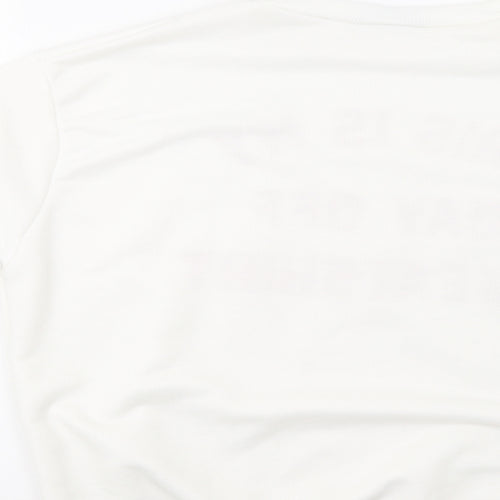 Oui Womens White   Pullover Sweatshirt Size L  - Day Off