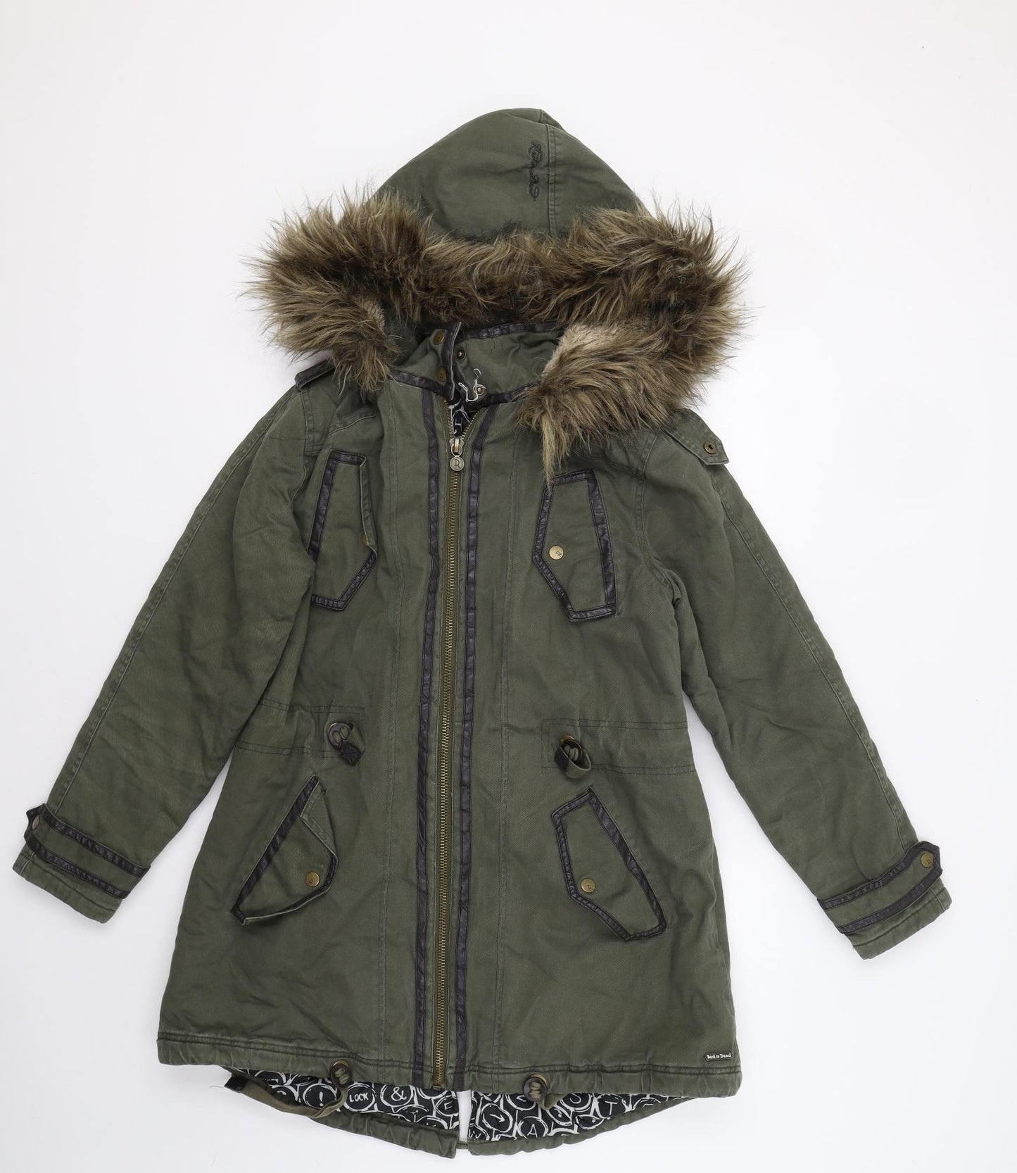 Red or Dead Womens Green   Parka Coatigan Size 8