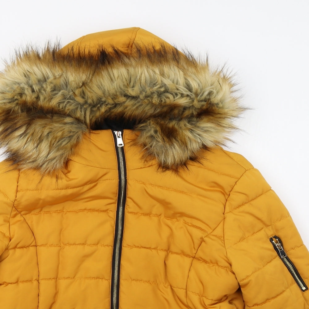 Papaya Womens Yellow   Puffer Jacket Jacket Size 14