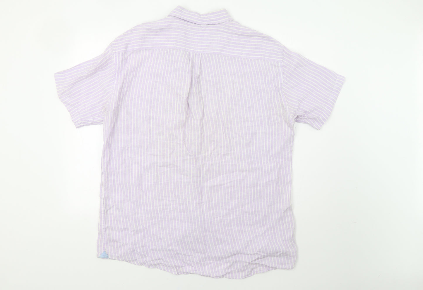 MCNEAL Mens Purple Striped   Button-Up Size XL