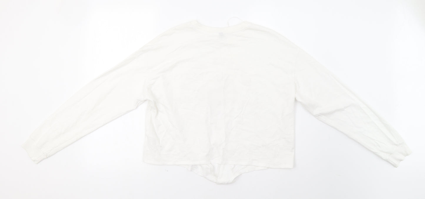 H&M Womens White   Pullover Sweatshirt Size L  - Beverly Hills