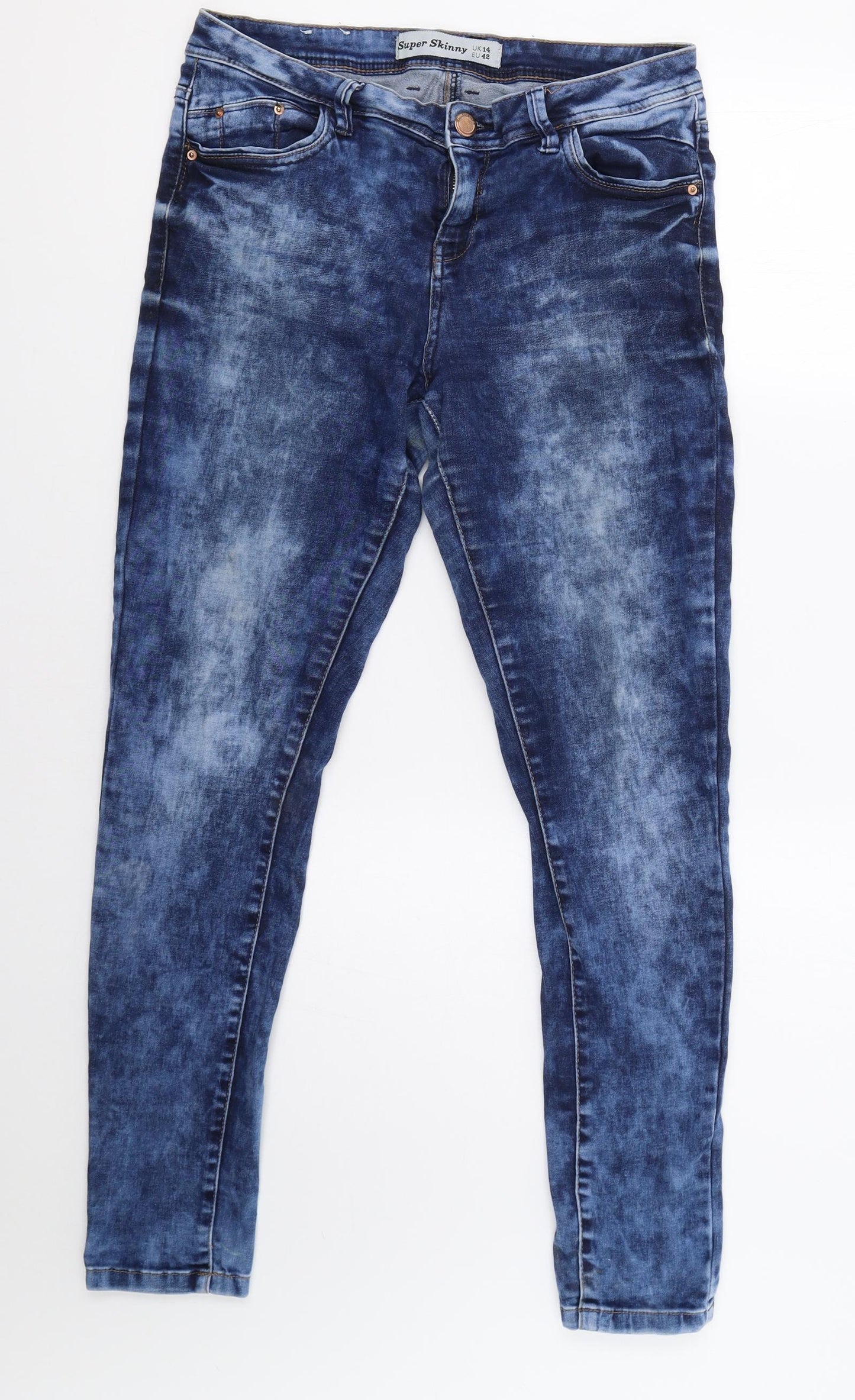 New Look Womens Blue   Skinny Jeans Size 14 L30 in