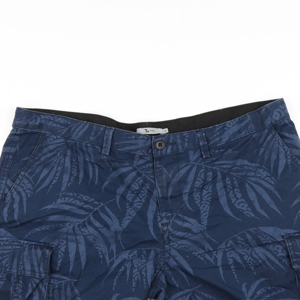 TU Mens Blue   Chino Shorts Size 38
