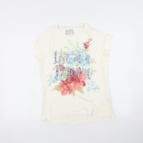 Nutmeg Womens Beige Floral   Pyjama Top Size 12