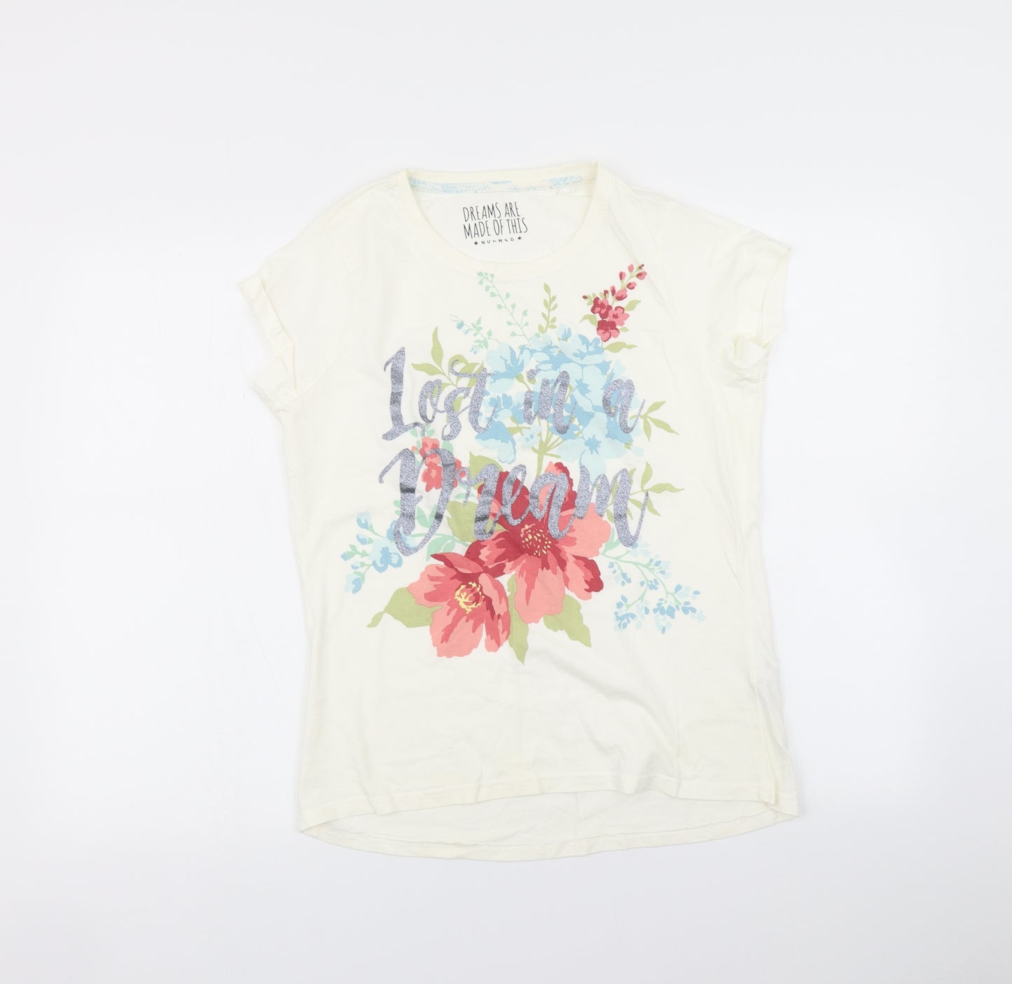 Nutmeg Womens Beige Floral   Pyjama Top Size 12