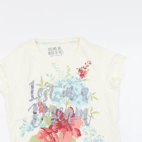 Nutmeg Womens Beige Floral   Pyjama Top Size 12
