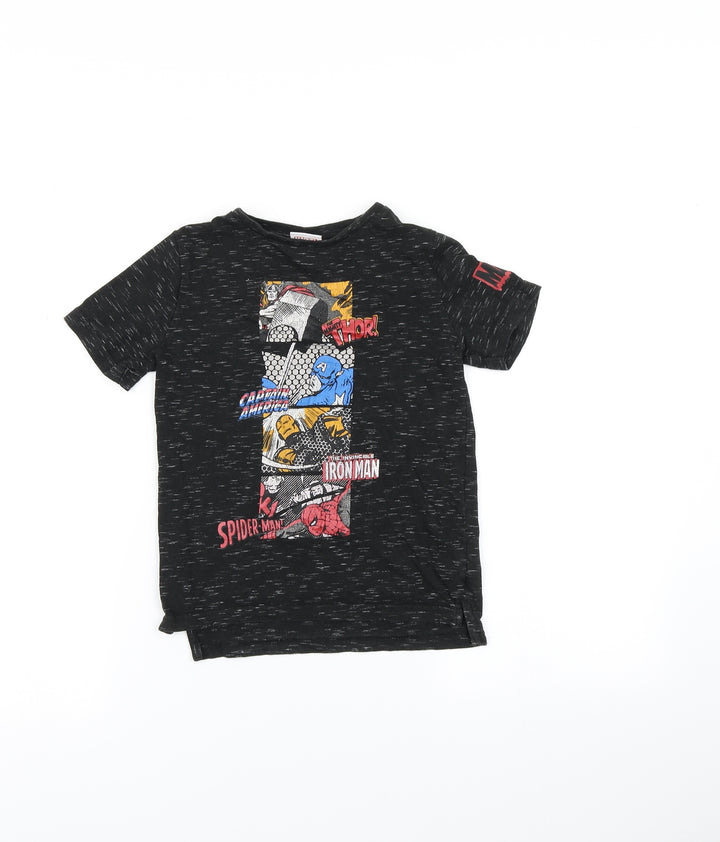 TU Boys Black Basic T-Shirt Size 4 Years - Marvel