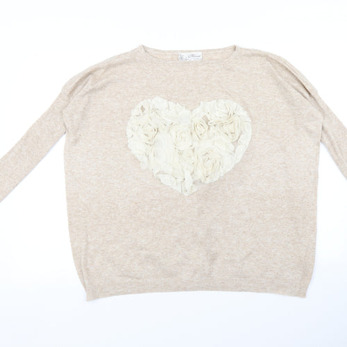 Mirami Womens Beige   Pullover Jumper Size M