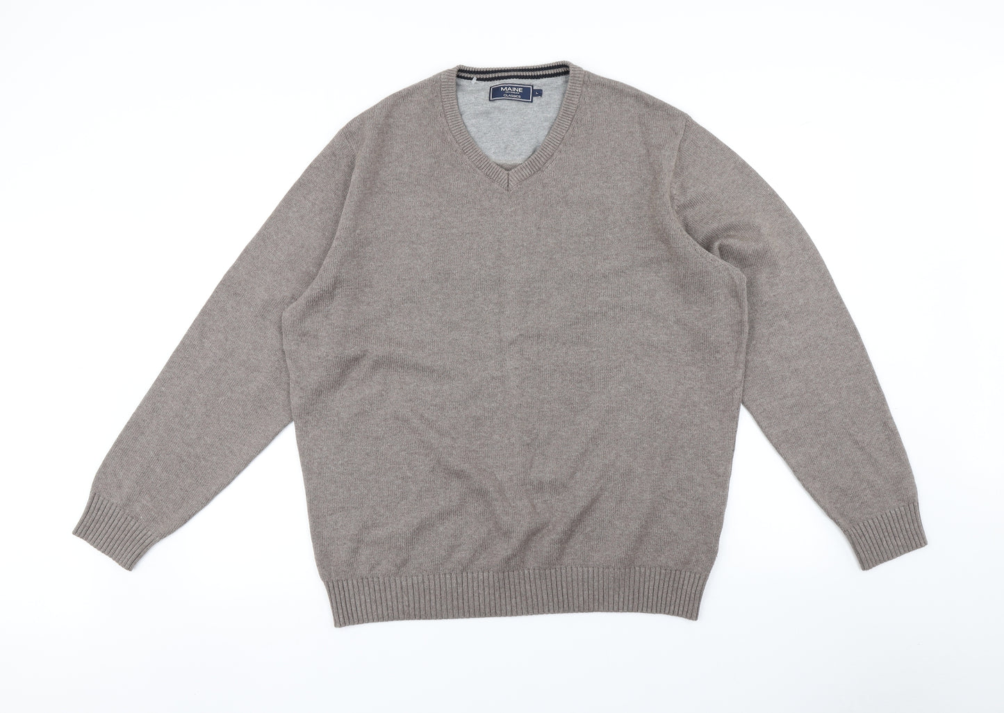 Maine Mens Brown   Pullover Jumper Size L