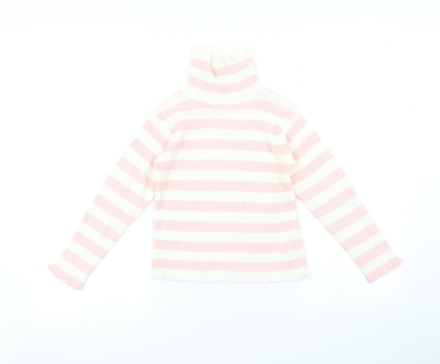 TU Girls Pink Striped  Basic T-Shirt Size 7 Years