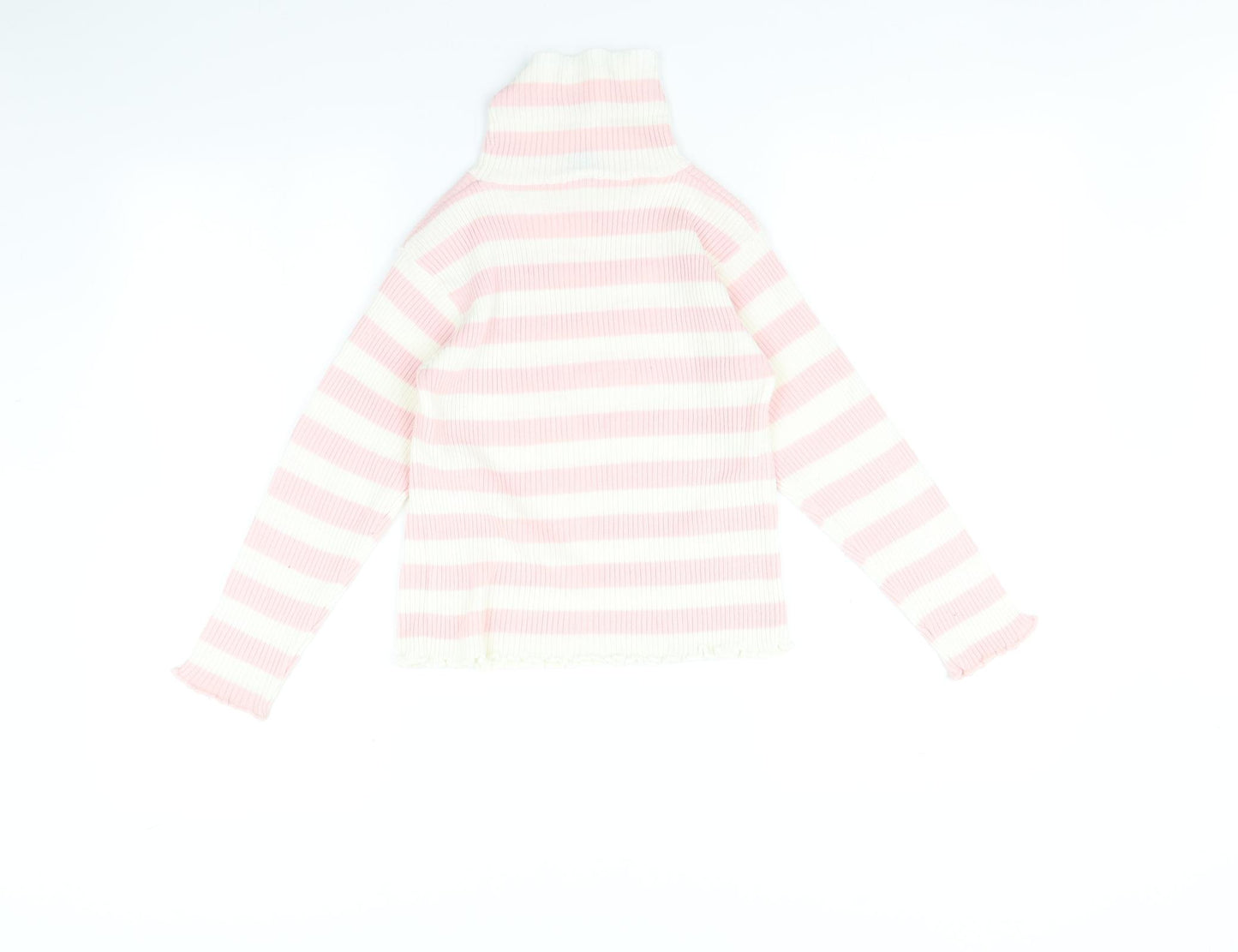 TU Girls Pink Striped  Basic T-Shirt Size 7 Years