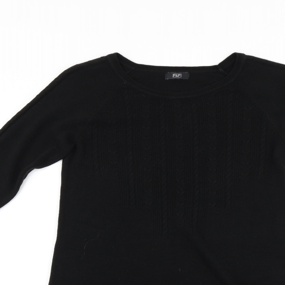 F&F Womens Black   Jumper Dress  Size 10