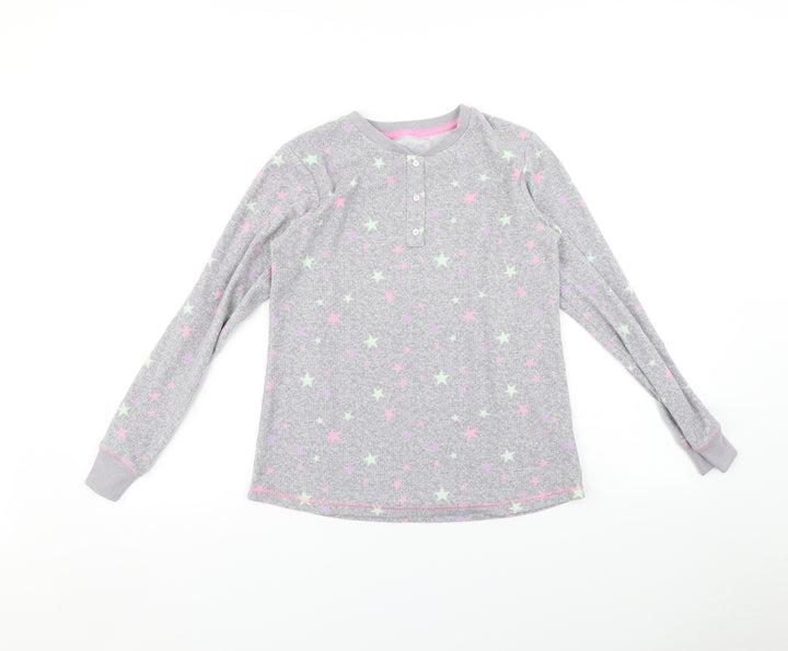 George Girls Grey Pyjama Top Size 12 Years - Star print