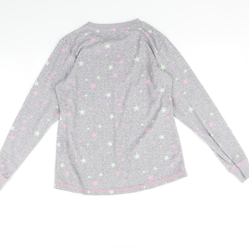 George Girls Grey    Pyjama Top Size 12 Years  - Star print