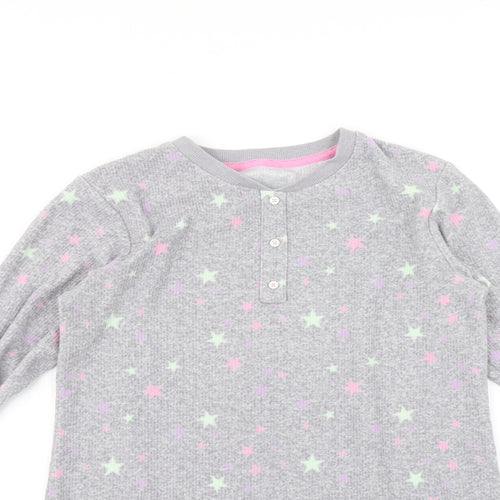 George Girls Grey    Pyjama Top Size 12 Years  - Star print