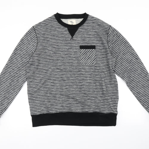 Cedr wood state Mens Grey Striped  Pullover Jumper Size XL