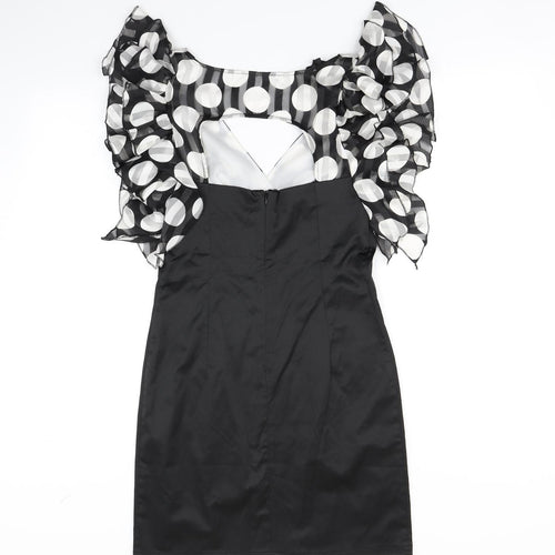 Explosion Womens Black Polka Dot  Bodycon  Size 10