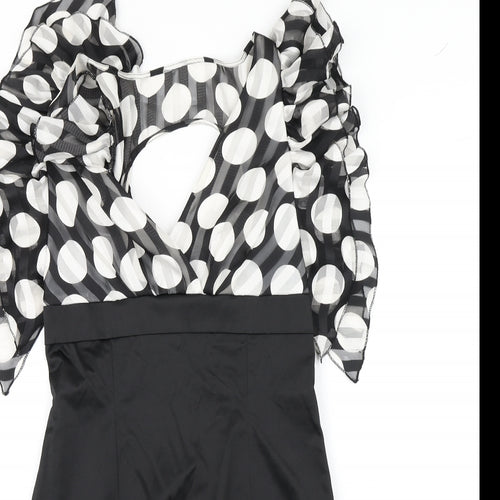 Explosion Womens Black Polka Dot  Bodycon  Size 10