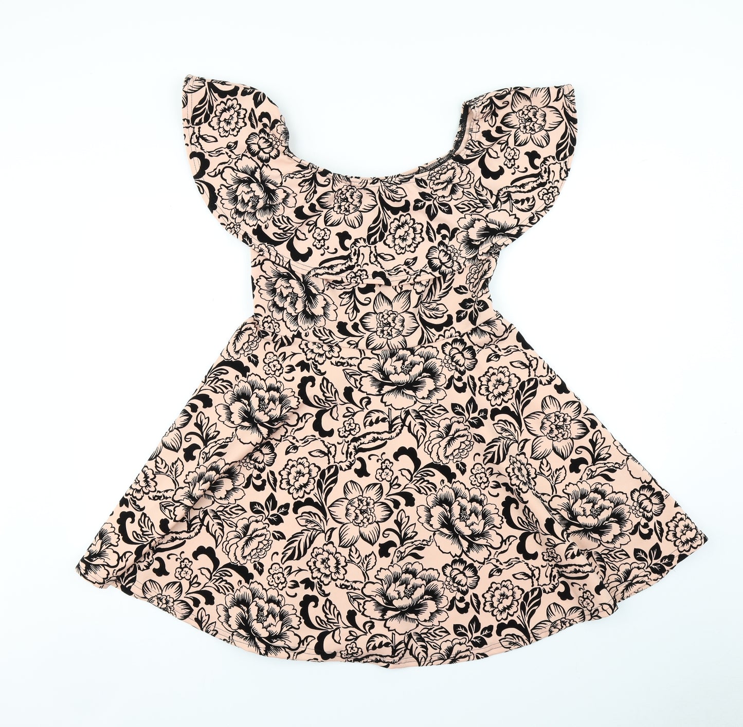 New Look Womens Pink Floral  Fit & Flare  Size 12