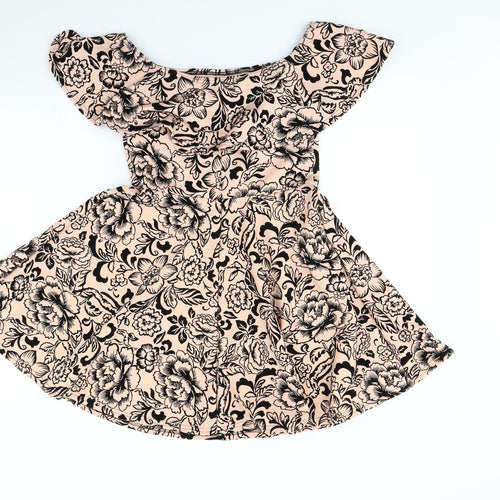 New Look Womens Pink Floral  Fit & Flare  Size 12