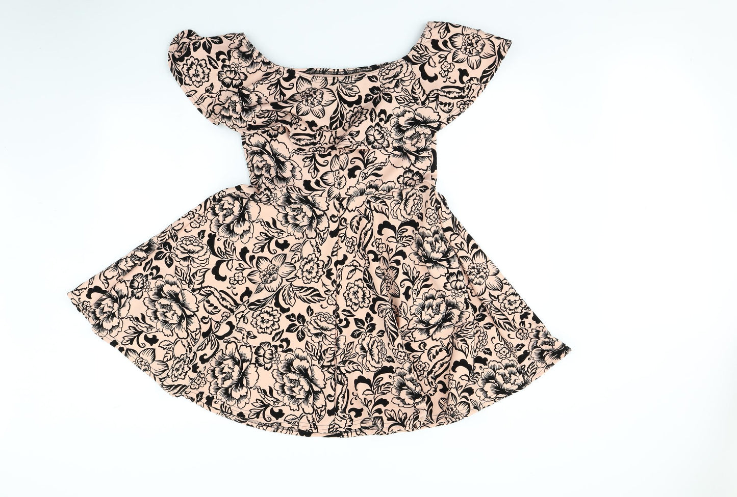 New Look Womens Pink Floral  Fit & Flare  Size 12