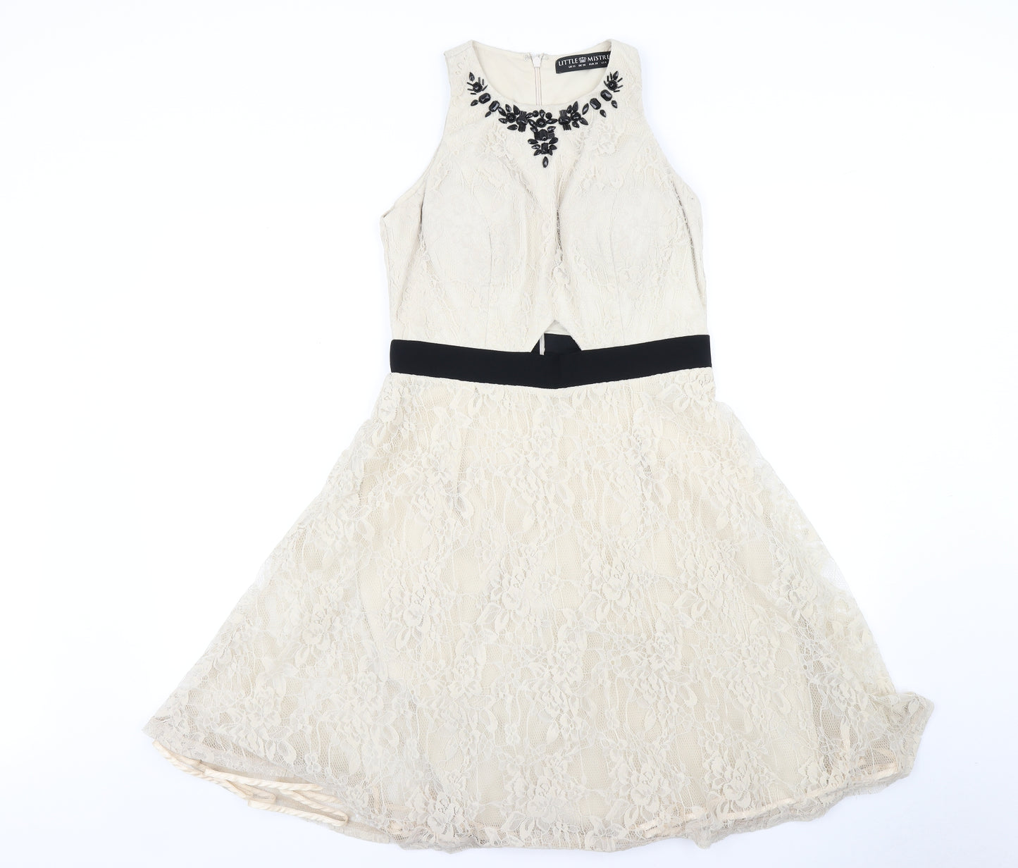Little Mistress Womens Beige   Fit & Flare  Size 10