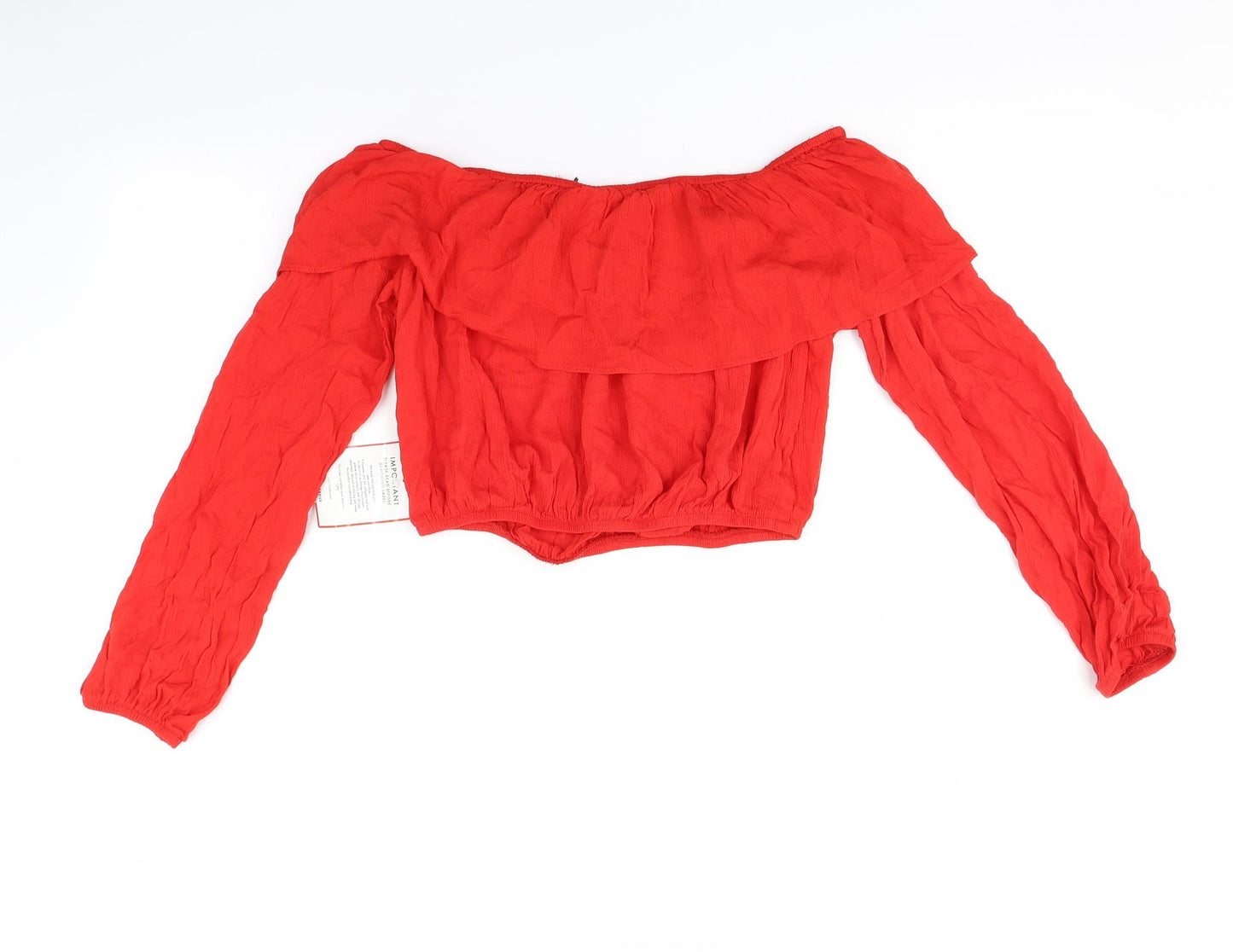 Glamourous Womens Red   Cropped T-Shirt Size XS
