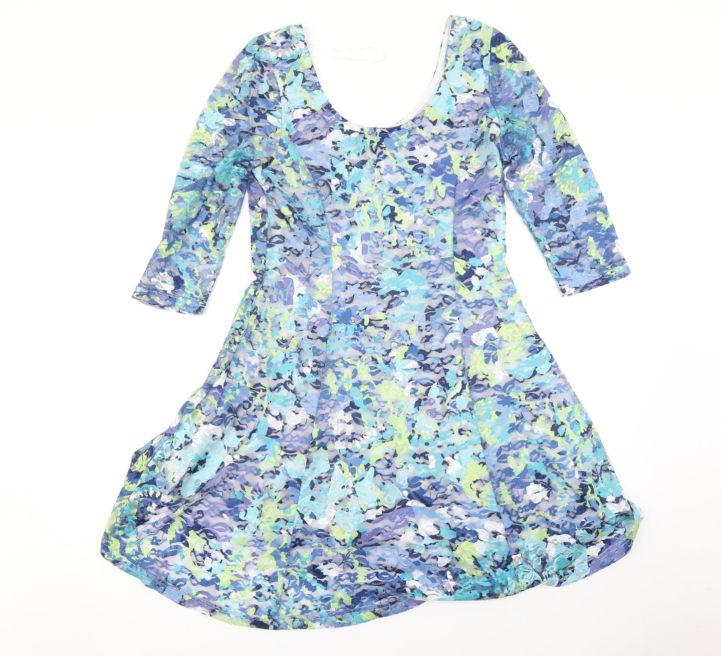 Stella Morgan Womens Blue Floral  Fit & Flare  Size 10