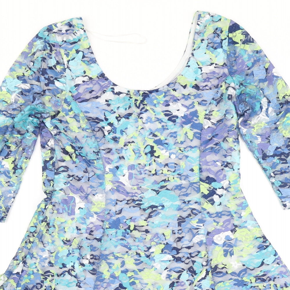 Stella Morgan Womens Blue Floral  Fit & Flare  Size 10