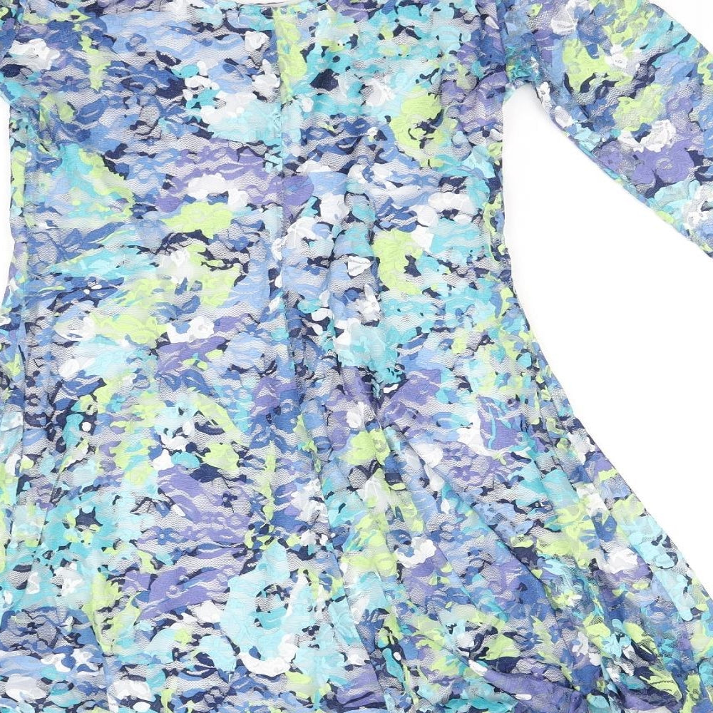 Stella Morgan Womens Blue Floral  Fit & Flare  Size 10