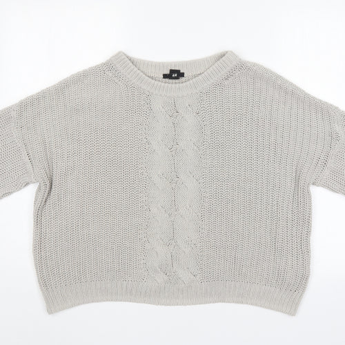 H&M Womens Grey   Pullover Jumper Size S