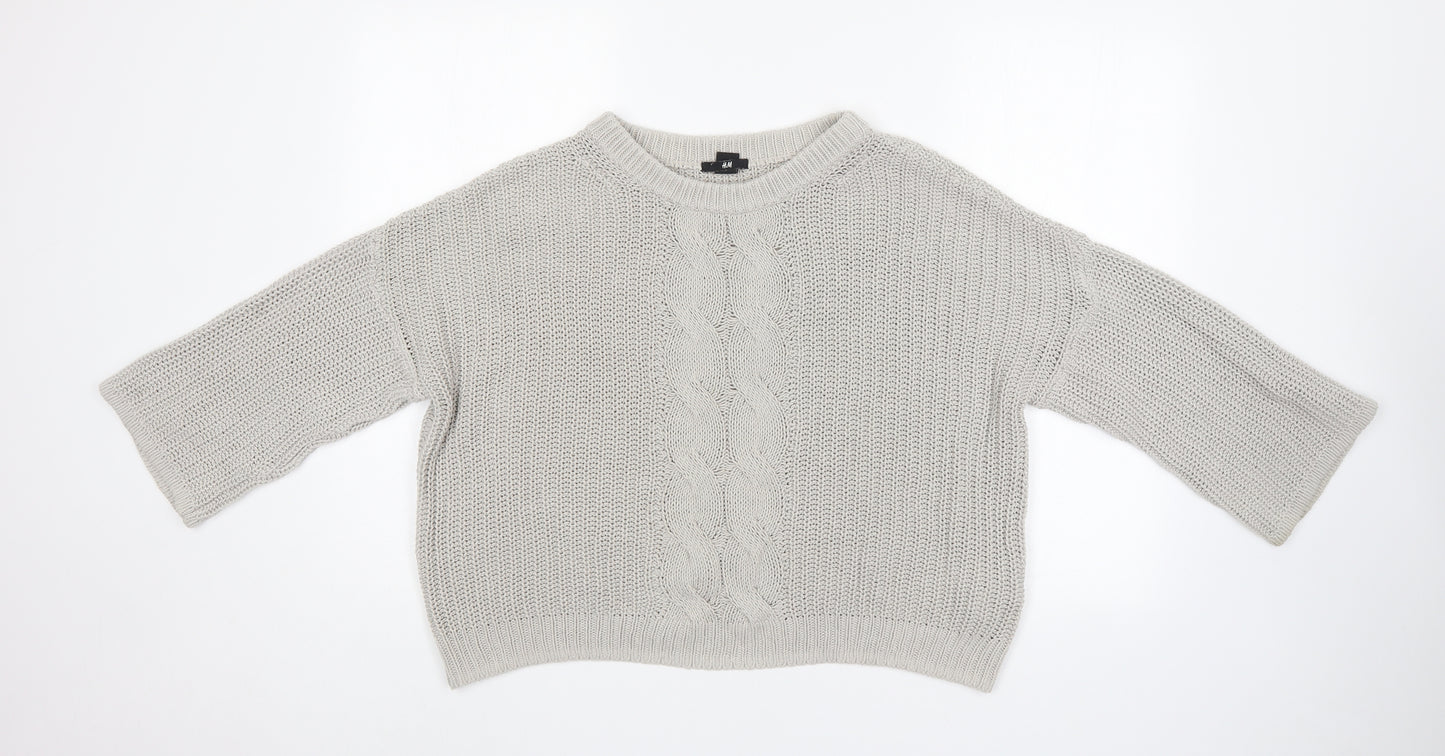 H&M Womens Grey   Pullover Jumper Size S