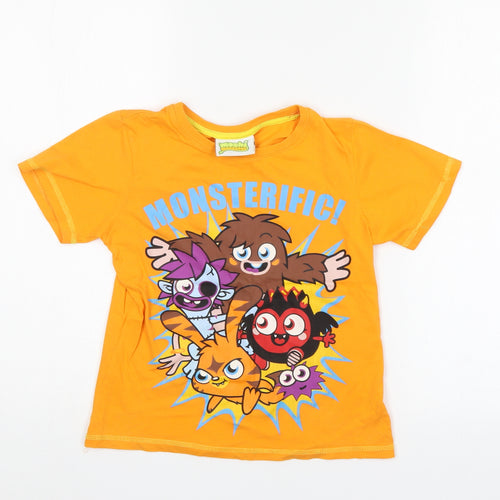 moshi monsters Girls Orange   Basic T-Shirt Size 7-8 Years