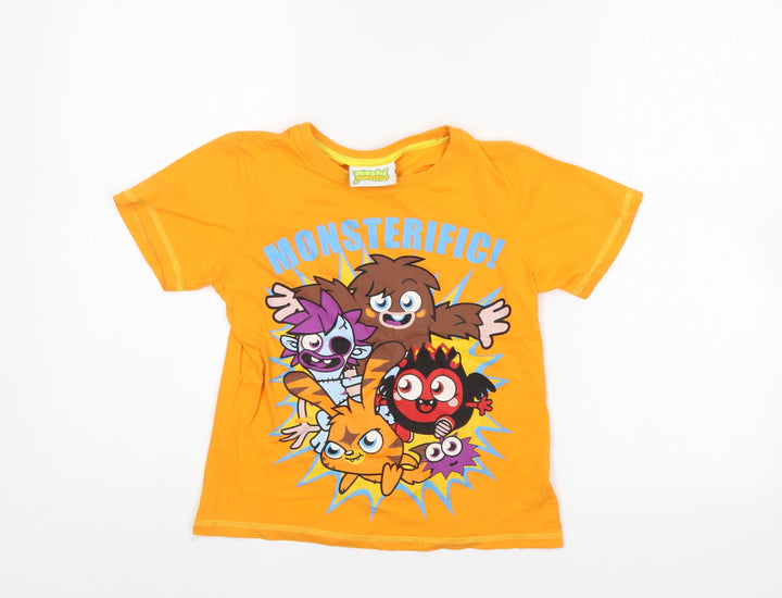 moshi monsters Girls Orange   Basic T-Shirt Size 7-8 Years