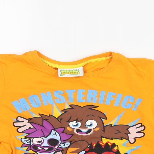 moshi monsters Girls Orange   Basic T-Shirt Size 7-8 Years