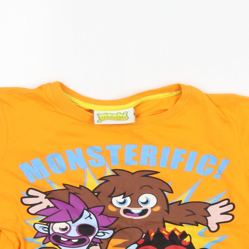 moshi monsters Girls Orange   Basic T-Shirt Size 7-8 Years