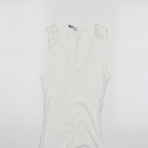 E-vie Womens White   Basic Tank Size 12
