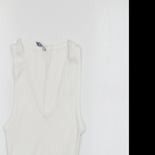 E-vie Womens White   Basic Tank Size 12