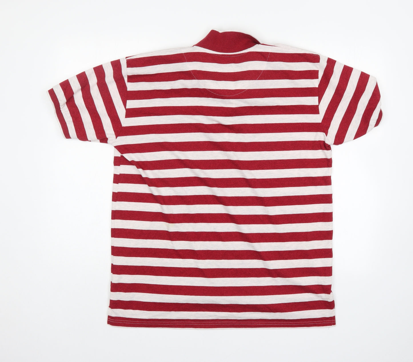 COTTON KING Mens Red Striped   Polo Size L