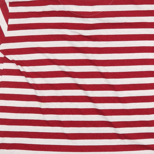 COTTON KING Mens Red Striped   Polo Size L