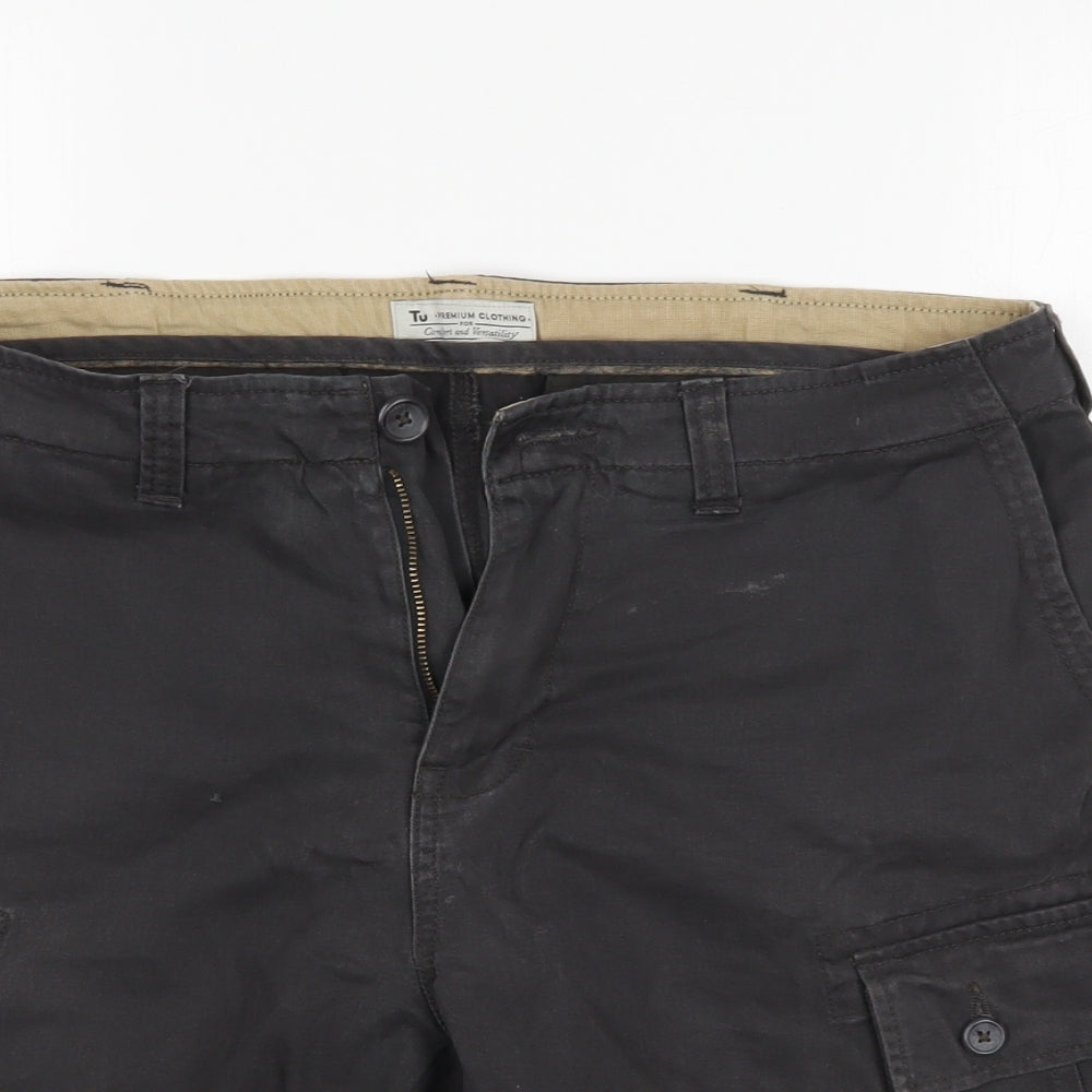 TU Mens Grey   Cargo Shorts Size 34