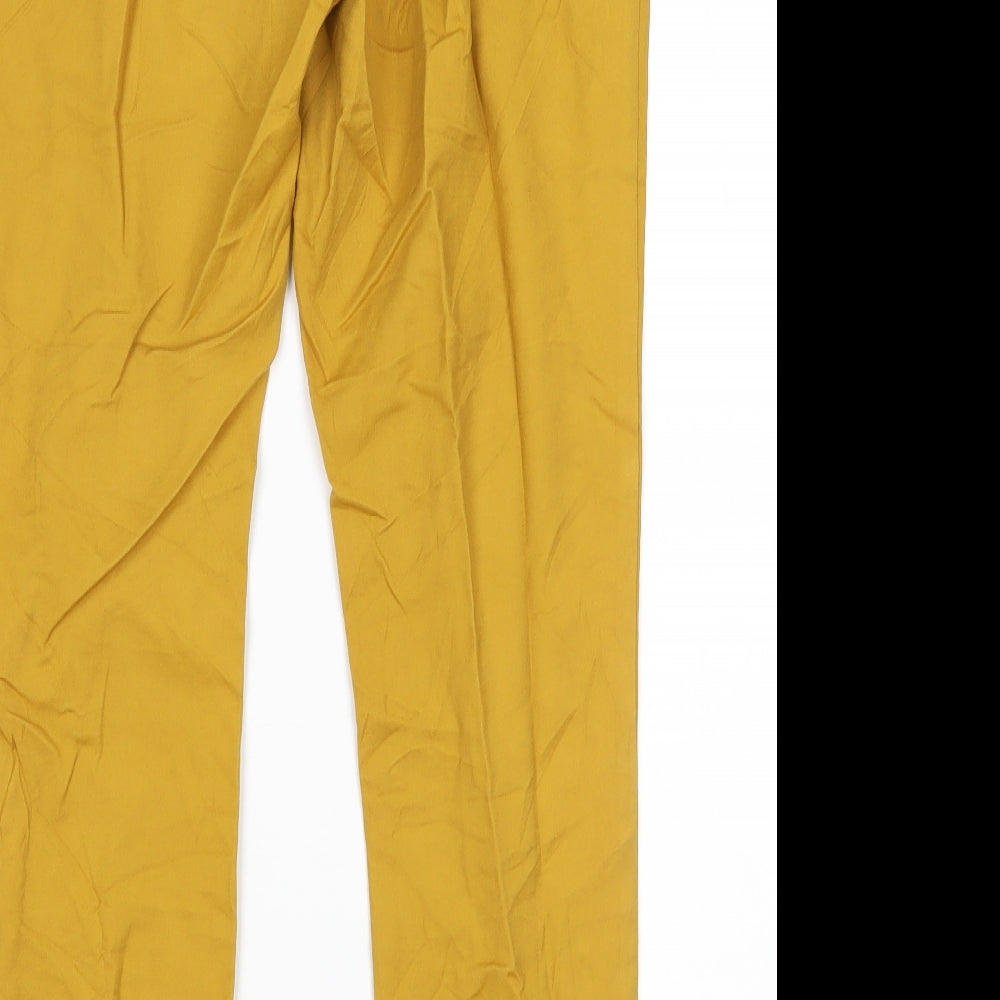 F&F Womens Yellow Floral  Trousers  Size 10 L28 in